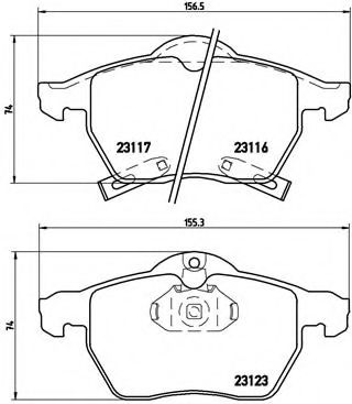 BREMBO - P 59 048 - Комплект тормозных колодок, дисковый тормоз (Тормозная система)