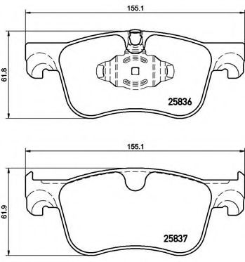 BREMBO - P 61 116 - Комплект тормозных колодок, дисковый тормоз (Тормозная система)