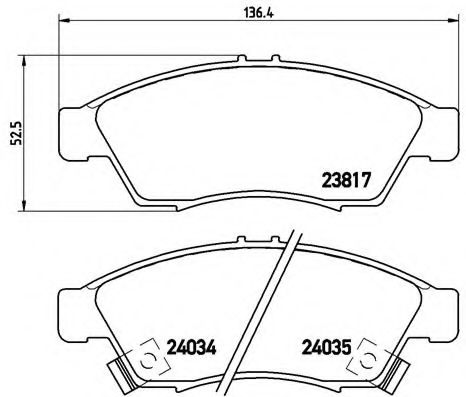 BREMBO - P 79 014 - Комплект тормозных колодок, дисковый тормоз (Тормозная система)