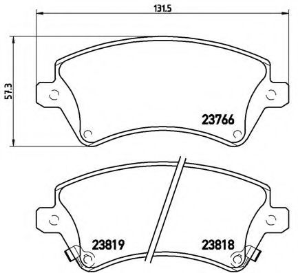 BREMBO - P 83 064 - Комплект тормозных колодок, дисковый тормоз (Тормозная система)