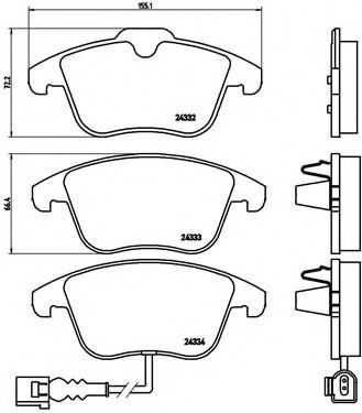 BREMBO - P 85 112 - Комплект тормозных колодок, дисковый тормоз (Тормозная система)