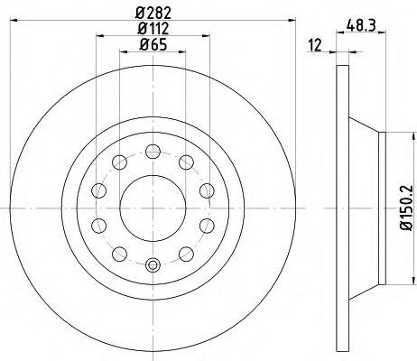 HELLA - 8DD 355 112-141 - Тормозной диск (Тормозная система)