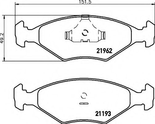 HELLA - 8DB 355 008-371 - Комплект тормозных колодок, дисковый тормоз (Тормозная система)