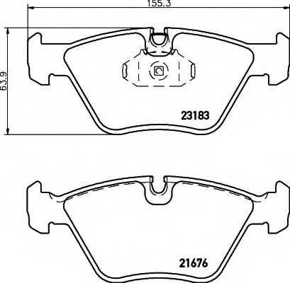 HELLA - 8DB 355 009-001 - Комплект тормозных колодок, дисковый тормоз (Тормозная система)