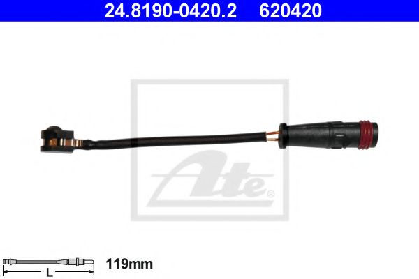 ATE - 24.8190-0420.2 - Сигнализатор, износ тормозных колодок (Тормозная система)