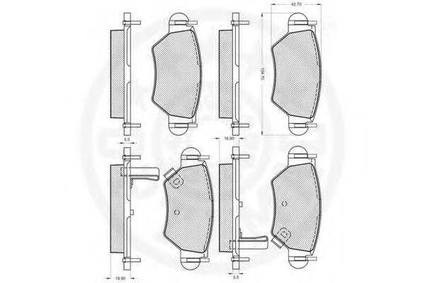 OPTIMAL - 12081 - Комплект тормозных колодок, дисковый тормоз (Тормозная система)