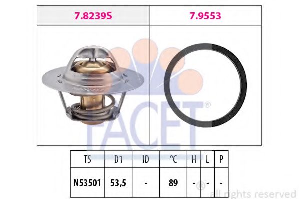 FACET - 7.8290 - Термостат, охлаждающая жидкость (Охлаждение)