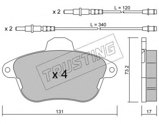 TRUSTING - 191.0 - Комплект тормозных колодок, дисковый тормоз (Тормозная система)
