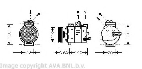 AVA QUALITY COOLING - VWK258 - Компрессор, кондиционер (Кондиционер)