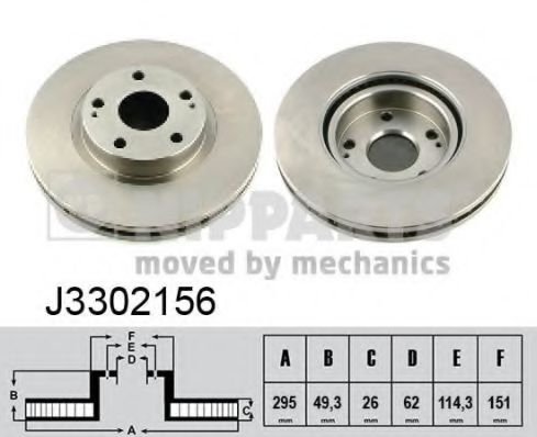 NIPPARTS - J3302156 - Тормозной диск (Тормозная система)