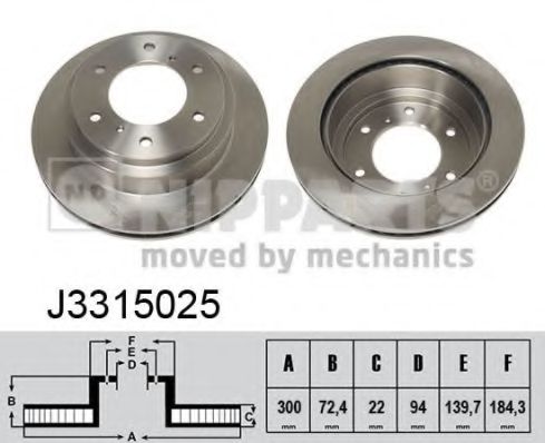 NIPPARTS - J3315025 - Тормозной диск (Тормозная система)