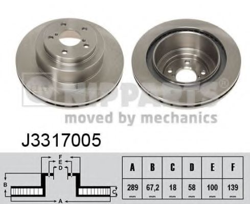 NIPPARTS - J3317005 - Тормозной диск (Тормозная система)