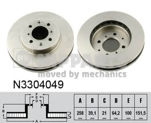 NIPPARTS - N3304049 - Тормозной диск (Тормозная система)