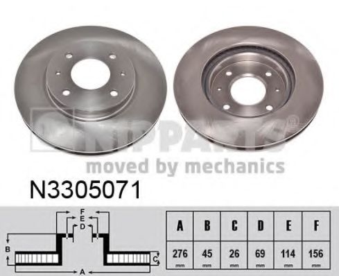 NIPPARTS - N3305071 - Тормозной диск (Тормозная система)