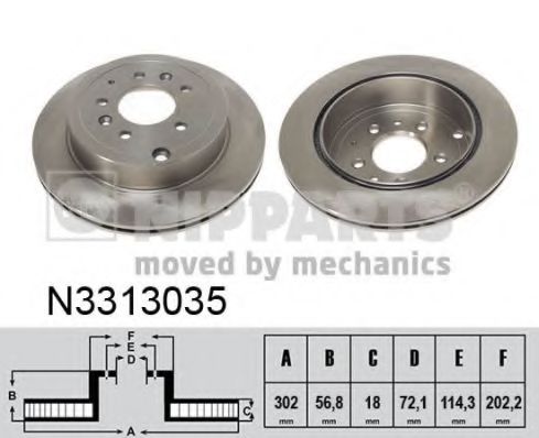 NIPPARTS - N3313035 - Тормозной диск (Тормозная система)