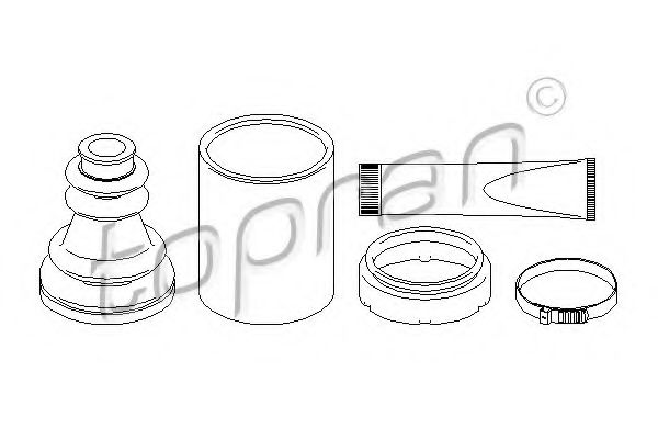TOPRAN - 207 497 - Комплект пылника, приводной вал (Привод колеса)