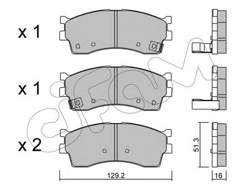 CIFAM - 822-512-0 - Комплект тормозных колодок, дисковый тормоз (Тормозная система)