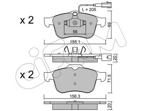 CIFAM - 822-703-0 - Комплект тормозных колодок, дисковый тормоз (Тормозная система)