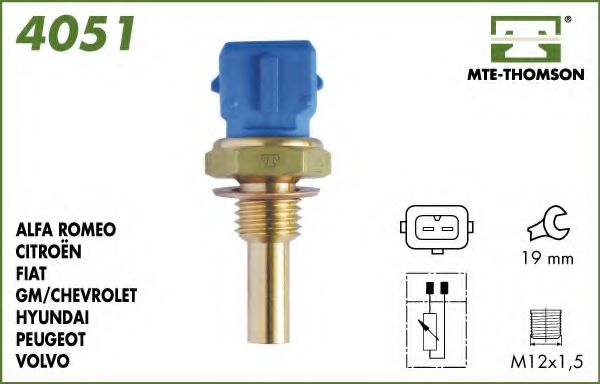 MTE-THOMSON - 4051 - Датчик, температура охлаждающей жидкости (Охлаждение)