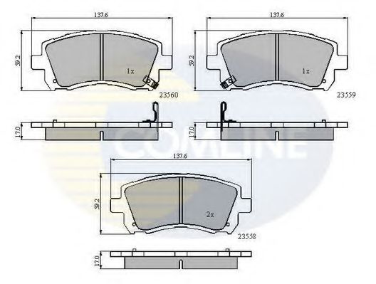 COMLINE - CBP3722 - Комплект тормозных колодок, дисковый тормоз (Тормозная система)