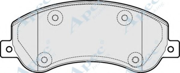 APEC BRAKING - PAD1816 - Комплект тормозных колодок, дисковый тормоз (Тормозная система)