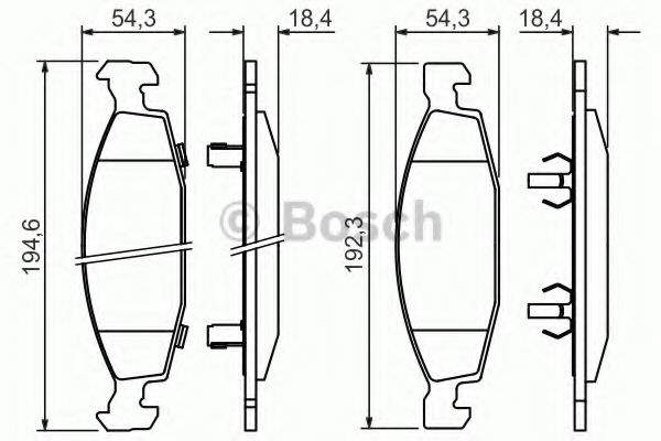 BOSCH - 0 986 424 666 - Комплект тормозных колодок, дисковый тормоз (Тормозная система)