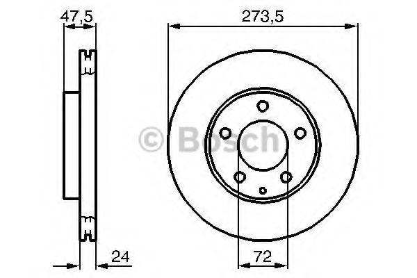 BOSCH - 0 986 479 034 - Тормозной диск (Тормозная система)