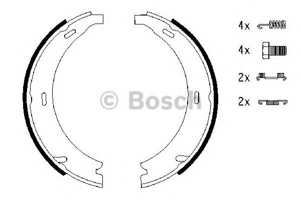 BOSCH - 0 986 487 543 - Комплект тормозных колодок, стояночная тормозная система (Тормозная система)