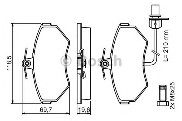 BOSCH - 0 986 494 042 - Комплект тормозных колодок, дисковый тормоз (Тормозная система)