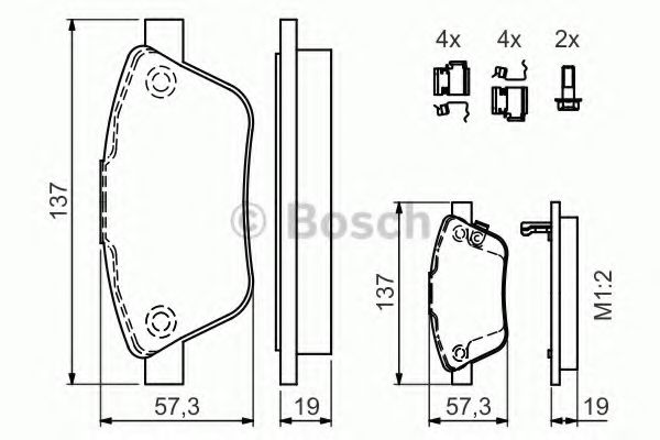 BOSCH - 0 986 494 157 - Комплект тормозных колодок, дисковый тормоз (Тормозная система)