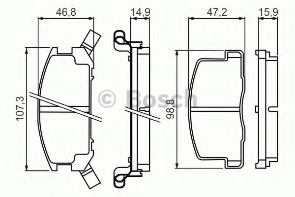 BOSCH - 0 986 494 412 - Комплект тормозных колодок, дисковый тормоз (Тормозная система)