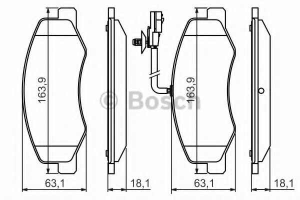 BOSCH - 0 986 494 499 - Комплект тормозных колодок, дисковый тормоз (Тормозная система)