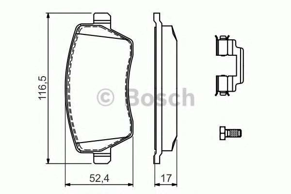 BOSCH - 0 986 494 592 - Комплект тормозных колодок, дисковый тормоз (Тормозная система)