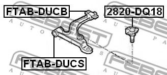 FEBEST - FTAB-DUCB - Подвеска, рычаг независимой подвески колеса (Подвеска колеса)