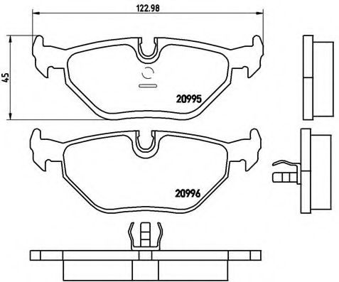 BREMBO - P 06 011 - Комплект тормозных колодок, дисковый тормоз (Тормозная система)