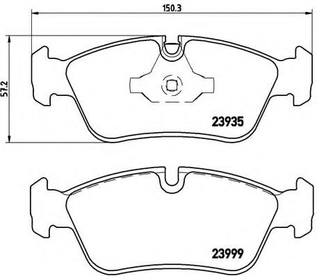 BREMBO - P 06 035 - Комплект тормозных колодок, дисковый тормоз (Тормозная система)