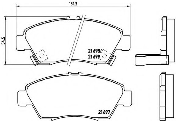 BREMBO - P 28 024 - Комплект тормозных колодок, дисковый тормоз (Тормозная система)