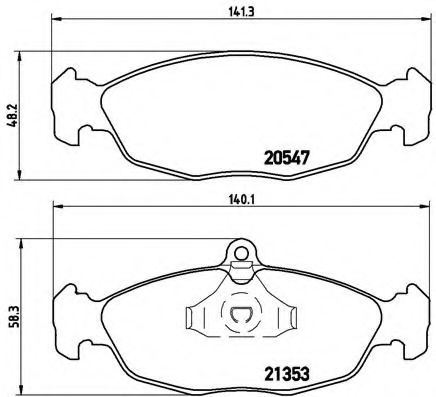 BREMBO - P 59 011 - Комплект тормозных колодок, дисковый тормоз (Тормозная система)