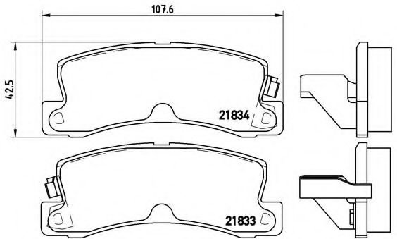 BREMBO - P 83 015 - Комплект тормозных колодок, дисковый тормоз (Тормозная система)