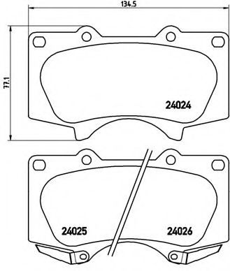 BREMBO - P 83 102 - Комплект тормозных колодок, дисковый тормоз (Тормозная система)