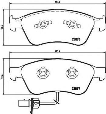 BREMBO - P 85 102 - Комплект тормозных колодок, дисковый тормоз (Тормозная система)