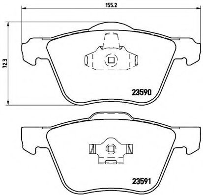 BREMBO - P 86 022 - Комплект тормозных колодок, дисковый тормоз (Тормозная система)