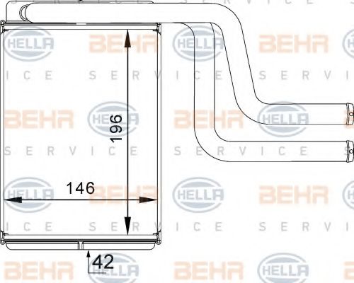 BEHR HELLA SERVICE - 8FH 351 313-161 - Теплообменник, отопление салона (Отопление / вентиляция)