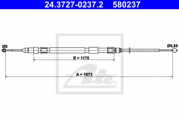 ATE - 24.3727-0237.2 - Трос, стояночная тормозная система (Тормозная система)