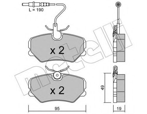 METELLI - 22-0099-0 - Комплект тормозных колодок, дисковый тормоз (Тормозная система)