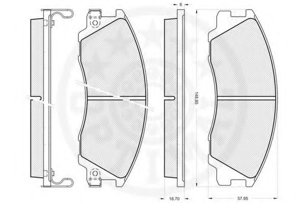 OPTIMAL - 77132 - Комплект тормозных колодок, дисковый тормоз (Тормозная система)