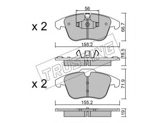 TRUSTING - 691.3 - Комплект тормозных колодок, дисковый тормоз (Тормозная система)