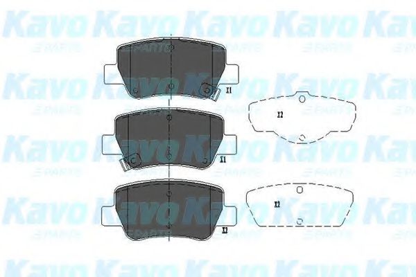 KAVO PARTS - KBP-9107 - Комплект тормозных колодок, дисковый тормоз (Тормозная система)