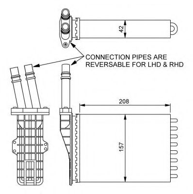 NRF - 54245 - Теплообменник, отопление салона (Отопление / вентиляция)