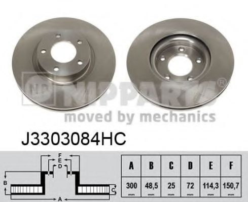 NIPPARTS - J3303084HC - Тормозной диск (Тормозная система)